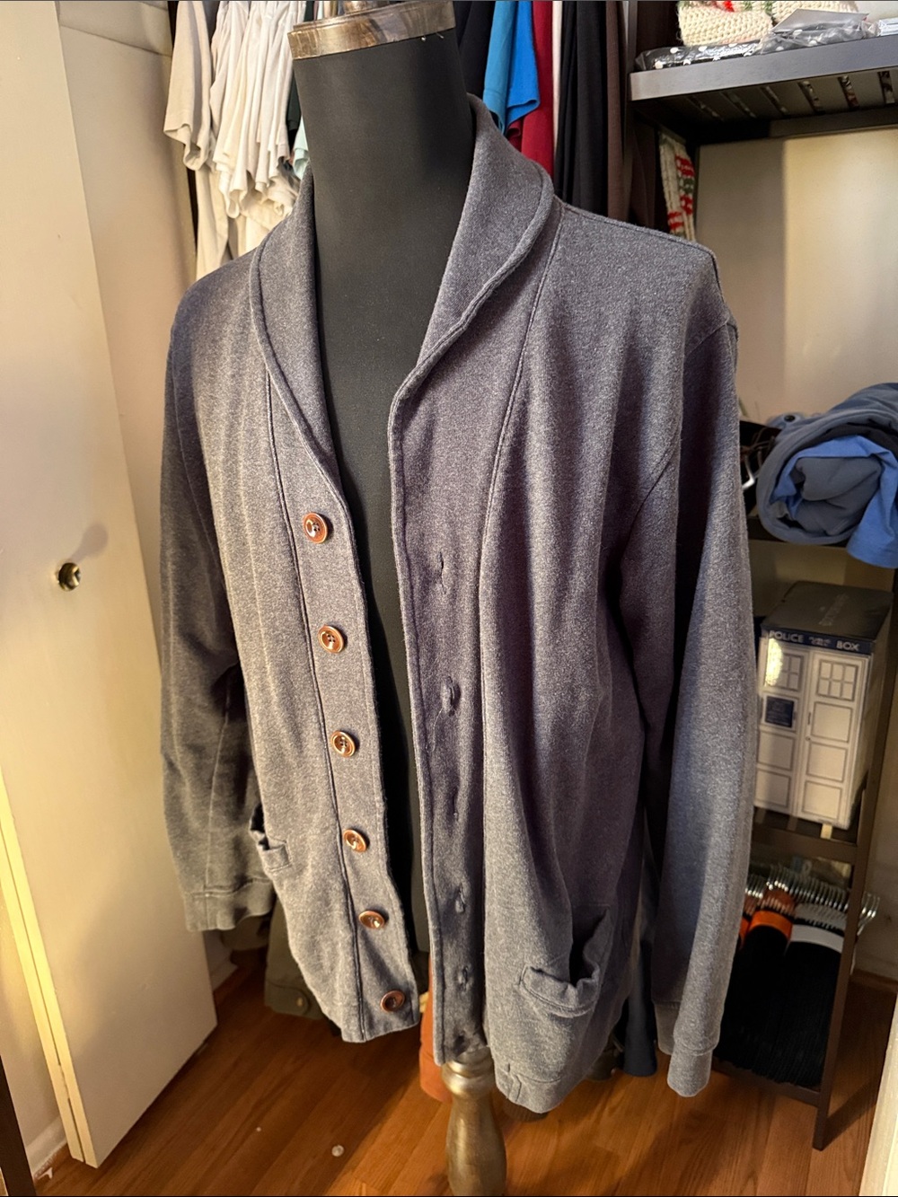 Dr. Martens Mens 90s Gray Cardigan - Extra Large
